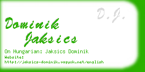 dominik jaksics business card